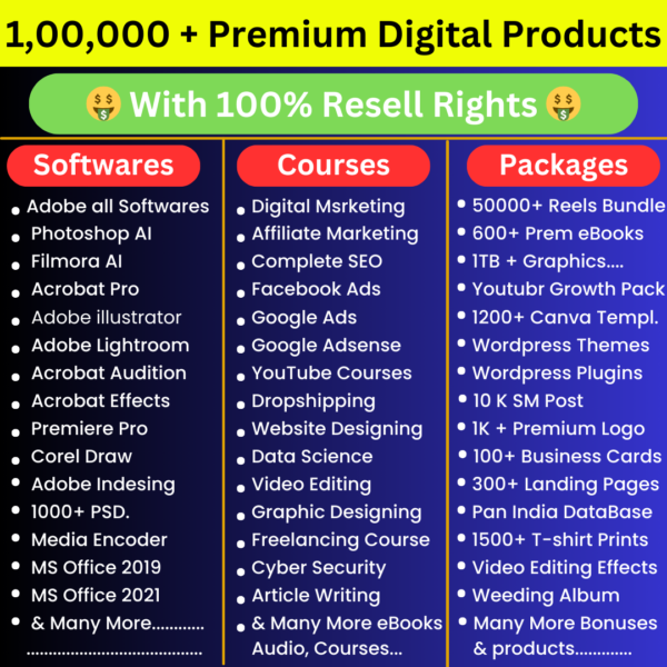 1,00,000+ Premium Digital Products