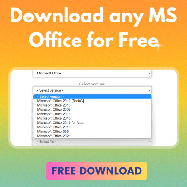 Download any version of MS office for free